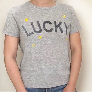 Topshop LUCKY T-shirt with Embroidered Stars 6US